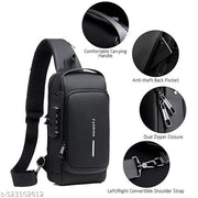 WomenBuzz Multifunction  Unisex Sling Bag , USB Charging Sport Sling Shoulder Bags,Crossbody Bag For Walking, Gym, Sport, Hiking, Cycling, Travel
