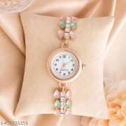 watch gift for sister || trending rose gold bracelet watch || Adjustable Rose Gold Crystal Bracelet Watch for Girls & Women for Girls & Women's.