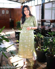 Polyster/Crepe fabric-Orgenza Kurti