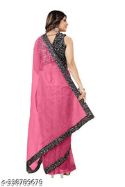 Premium Net Designer Saree for Women with Elegant Look, Heavy Sequins Work Border, Matching Sequins Blouse Piece, Party Wear Saree, Wedding Wear Saree,