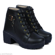 Meesho New Trendy Stylish Girl's Comfortable ,Lightweight, Fashionble ,Now Look ,Outdoor ,Ankle Length ,High heel, Walking, Chunky Boot ,Shoe For Women /Girl's/Ladies Boots For Women/Girl's Boots For Women.