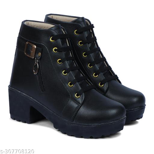 Meesho New Trendy Stylish Girl's Comfortable ,Lightweight, Fashionble ,Now Look ,Outdoor ,Ankle Length ,High heel, Walking, Chunky Boot ,Shoe For Women /Girl's/Ladies Boots For Women/Girl's Boots For Women.