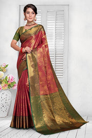 Banarasi silk saree with jacquard blouse