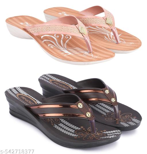 Astel Multicolor Combo of Women's Slippers and Flipflop - Pack of 2