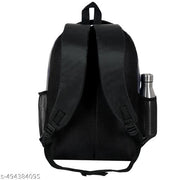 Men Women PU Leather Laptop Backpack for Office College Travel Daily Use with Spacious Storage & Bottle Holder