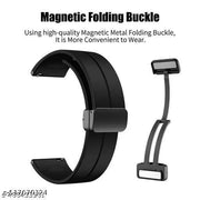 22MM SiliconeStrap with Folding Magnetic Lock Compatible with Watch 3 45mm/ Watch 46mm/Gear S3 Classic/Frontier Compatible All 22MM Watches(Only Strap)
