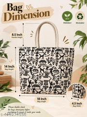 Stunning Cartoon Print Tote Bags for Ladies and Men: Perfect for Shopping I Stylish & Fashionable