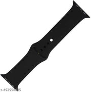 Wrapo Soft Silicone Classic Strap Bands | Smart Watch Quick Release Pin for Men, Women | Soft Silicon Smartwatch Strap Compatible with Apple Watch Strap 42mm 44mm , Sport Wristband,(Black,Grey)
