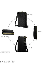 Women Stylish PU Leather Mobile Cell Phone Holder Pocket Purse Wallet Bag Pouch with Zipper Sling Bag Mini Shoulder Bags