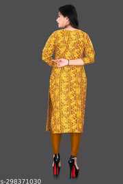 Women Fabric Printed Straight Kurti, Extra plus