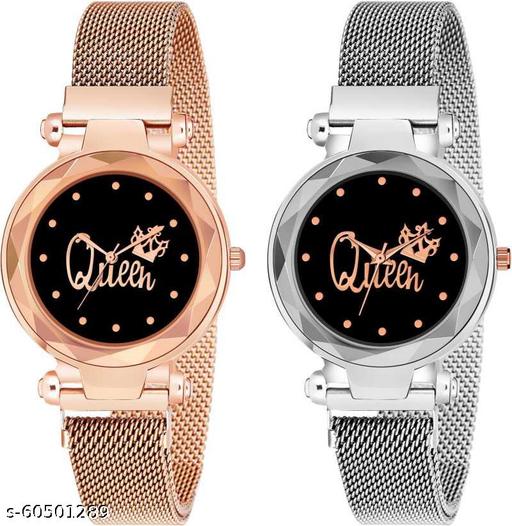 queen dial women magnet watch