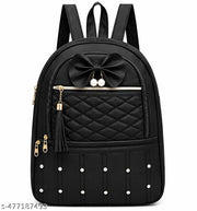 Fashionable Black School & College Backpack for Girls | Spacious Travel Backpack with Multiple Zipper Pockets | Lightweight Everyday Casual Bag for Students & Office Use