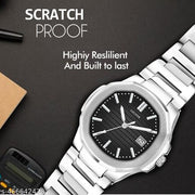 men watch , boy watch , watch boy ,watch boys , watch for men , Day Date Functioning Stainless Steel Chain Watch for Men