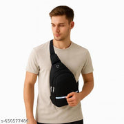 Sling bag Crossbody travel bag Stylish Shoulder Bag chest bag Backpacks Lightweight One Strap Sling Bag for Men & Women (Black - 30 x 21 x 7 Cm)