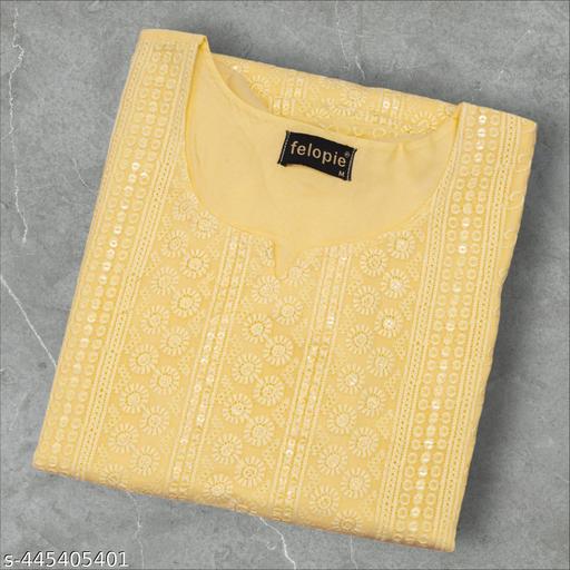 chikankari kurti, Yellow Kurta