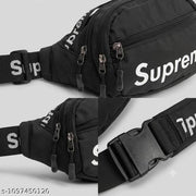 Waist Bag for Men & Women | Crossbody Fanny Pack Sling Bag for Hiking, Travel, Camping, Outdoor Sports & Cycling | Adjustable Strap (Black)