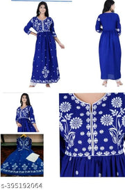 BHUMIKA ROYAL BLUE EMBROIDERY KURTI