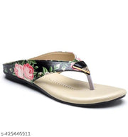 Flat Sandals and Black Slipper for Women , Women's Fashion Sandal Faux Leather, Comfortable & Stylish Wedges Ideal for Casual & Formal Occasions, Comfortable Lycra Slippers For Women, Flats for Women Stylish Latest Girls Sandals