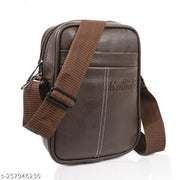 Synthetic Leather Classic Trendy Shoulder Daytrip Side Crossbody Office Slingbag For Men