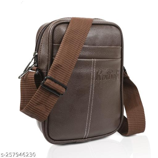 Synthetic Leather Classic Trendy Shoulder Daytrip Side Crossbody Office Slingbag For Men