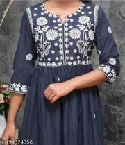 Chikankari _03 embroidery anarkali beautiful designer kurti for womens and girls