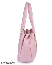 Fristo Elegant Pink Structured Handbag | Durable Water-Resistant PU Leather Shoulder Bag for Ladies | 3-Section Spacious Ladies Bag