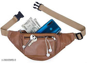 K London Real Leather Men Women Waist Bag Fanny Bag Travel Pouch Passport Holder (11700_Bbtan)(Tan)