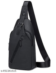 Sling Bag for Men Crossbody Slim Chest Bag for Men for Upto 8-inch iPad Small Shoulder Side Bag with Earphone Port Water-resistant Mobile Bag Passport Bag for Travel Daypack Office,Black