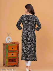 BLACK DISCHARGE KURTI