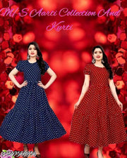 Polyster/Crepe fabric-Kurti Aanarkali