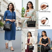 WOB worldofBags-Explore the latest Black handbag designs, blending elegance and functionality in premium leather, Resin and PU, perfect for enhancing your fashion statement (Medium Size).