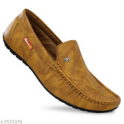 Brown Solid Loafers For Men