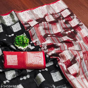 Cotton Silk Saree Black with Jari Weaving