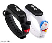 Combo-Oled Kidz Wrist Fashion Gear Digital Children Watch (Black Dial Multi Colored Strap)