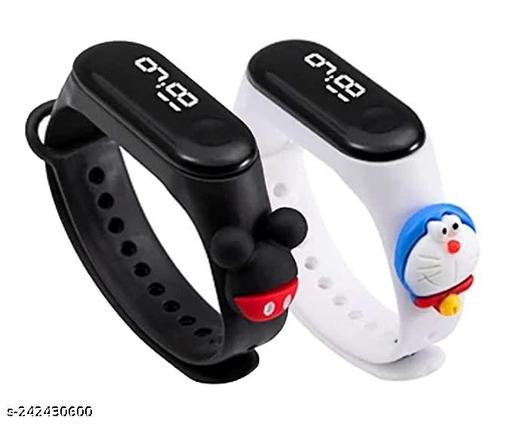 Combo-Oled Kidz Wrist Fashion Gear Digital Children Watch (Black Dial Multi Colored Strap)