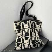 TrendoPrint Cute Bunny Shopping/Grocery Bag, Multi-Purpose Bag, Sturdy Canvas Bag With 15Kgs Capacity Tote Bag For Women, College Bag For Girls