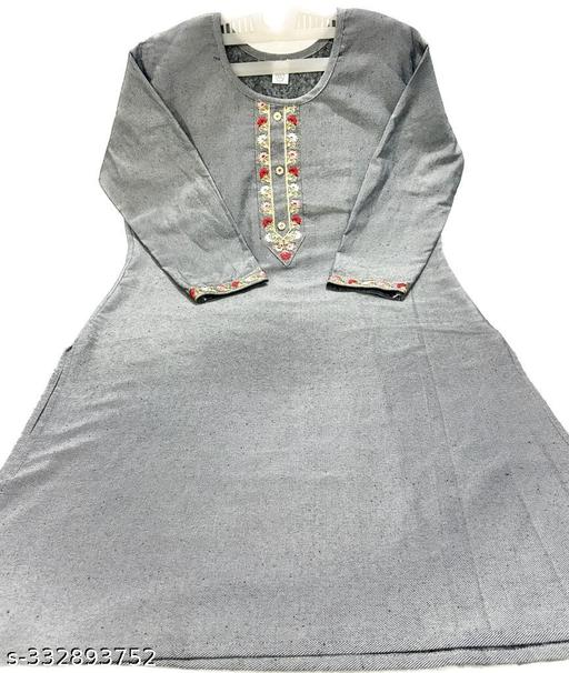 woolen embroidery kurti.