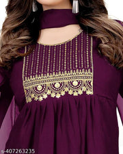 women`s fancy georgette kurti with dupatta..,No Bottom Wear
