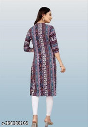Polyster/Crepe fabric-WOMEN PRINTED A-LINE KURTI