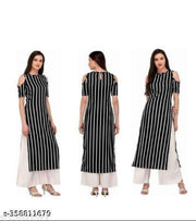 Polyster/Crepe fabric-WOMEN PRINTED A-LINE KURTI