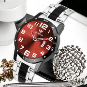 Lorenz Two Tone Chain & Maroon dial Watch for Men | Watch for Boys | MK-3054K