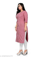 Women plus size cotton embroidered kurti
