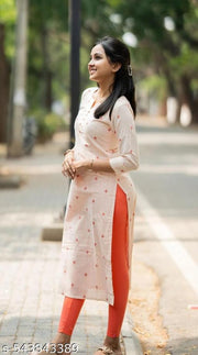Fashionable Cotton Slub Dijital Print Straight Kurti For Women