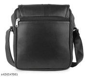 Vegan Leather Sling Bag Cross Body Travel Office Messenger One Side Shoulder Bag for Men, Women & Boys