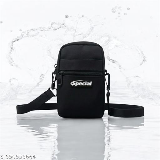 Compact Black Side Bag for Men | Small Messenger Bag with Adjustable Strap Trendy Cross Body Bags waist bag men and women
