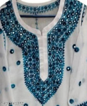Lucknowi chikankari mirror work seded thared maching innor women fancy latest kurti