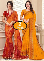 Comfortable Georgette Printed Daily Wear Saree with unstitched Blouse Piece, New Arrival Latest saree, Trending Saree