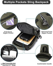 Multi-functional Backpack Cross Sling Bag For Men&Women Shoulder Crossbody Waterproof Sling Backpack Bag with USB Charging Port for Travel Messenger Bag