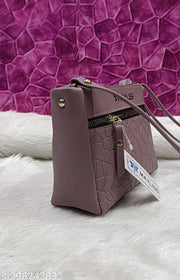 Attractive trendy women Lavender PU sling bags/Small Sling bags/Premium PU leather sling bags for women/Full handwork bag/Party wear and wedding bag for women