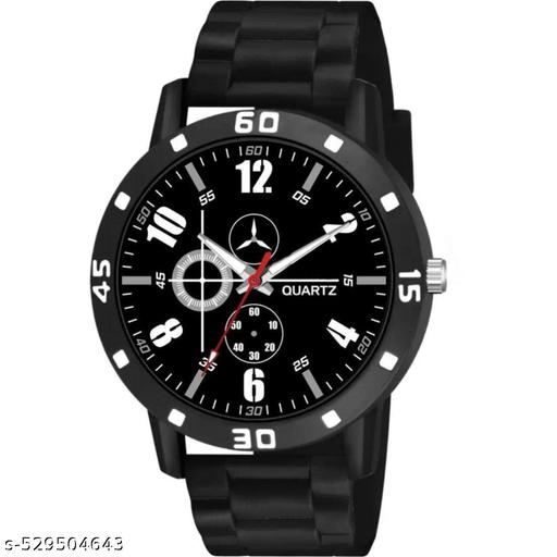 Medboo Men  Watch Marchi Black dial Bumpper Pu Belt Men and Boy Watch